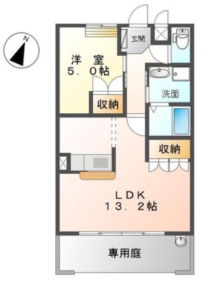 フォーシーズンフォレスト(1LDK/1階)の間取り写真