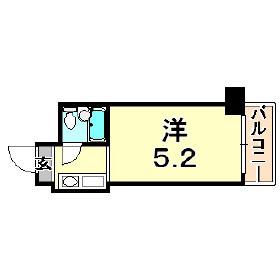 NEOダイキョー神戸元町(ワンルーム/4階)の間取り写真