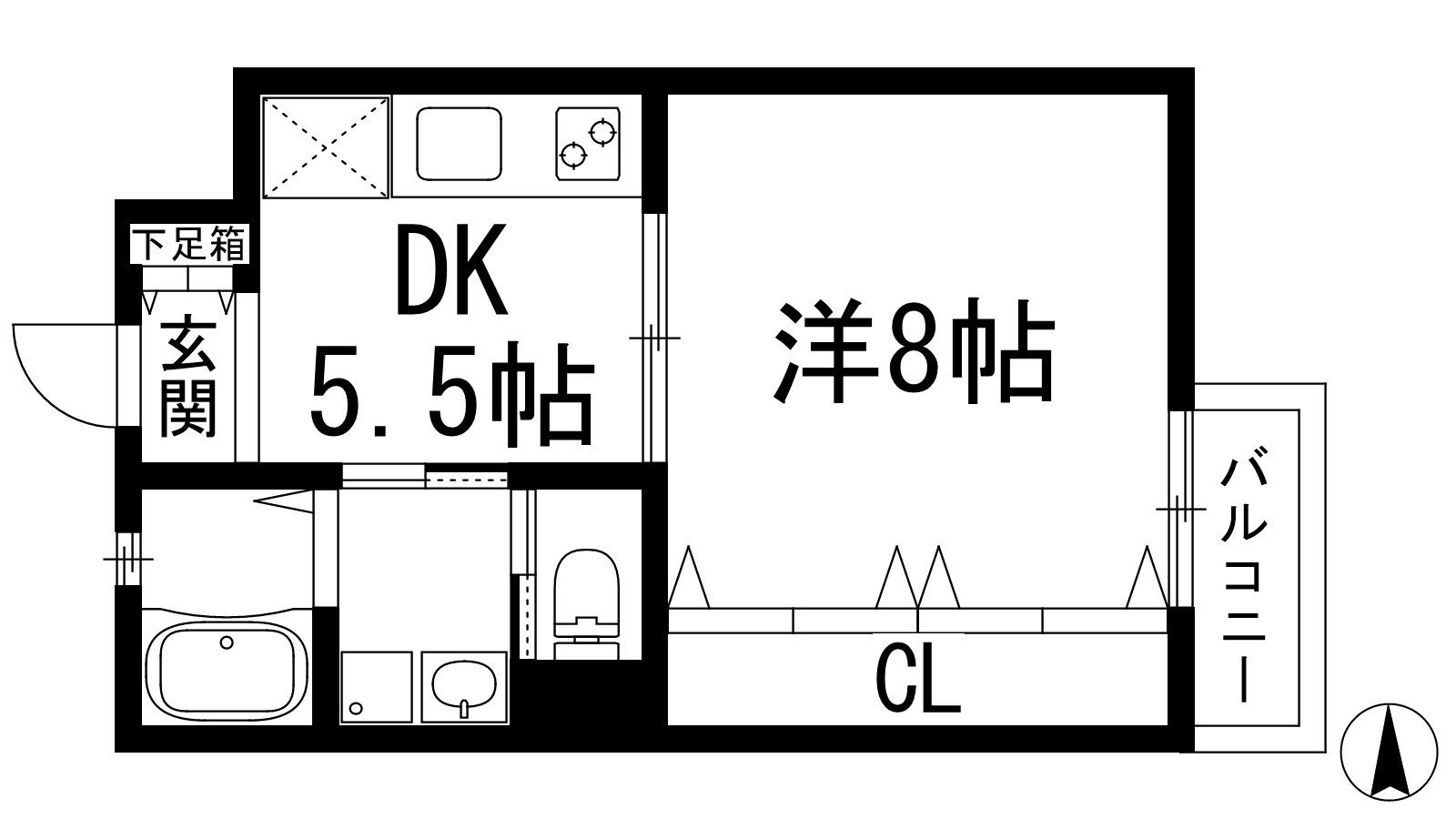 レアグランツ宝塚千種(1DK/3階)の間取り写真
