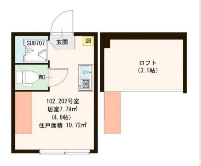 ライオンズマンション生麦第3(ワンルーム/3階)の間取り写真