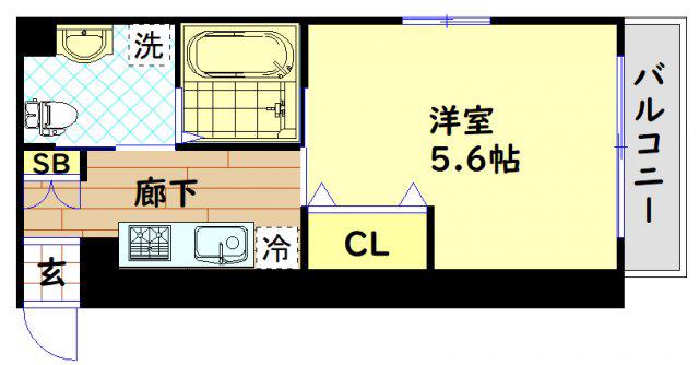 REBIS(1K/9階)の間取り写真