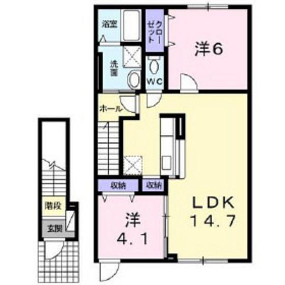 インプレス(2LDK/2階)の間取り写真