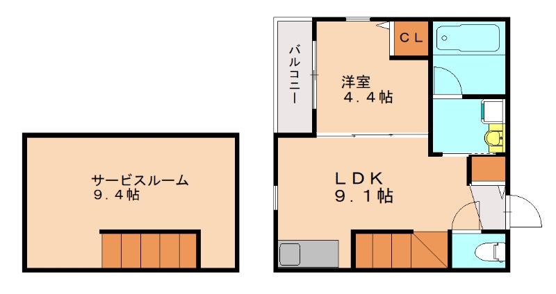 DREAMSTAGEBLANCA歯科大前(1LDK/2階)の間取り写真