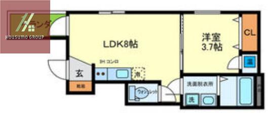 F ASECIA DIONE(1LDK/1階)の間取り写真