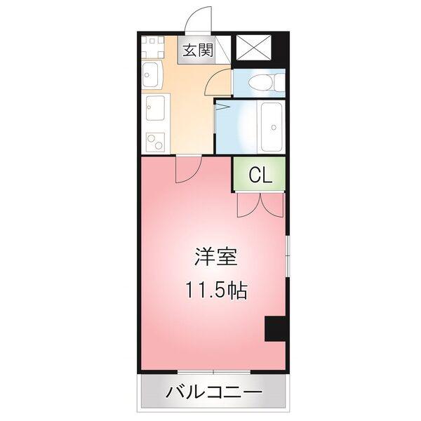THUマンション(1K/5階)の間取り写真