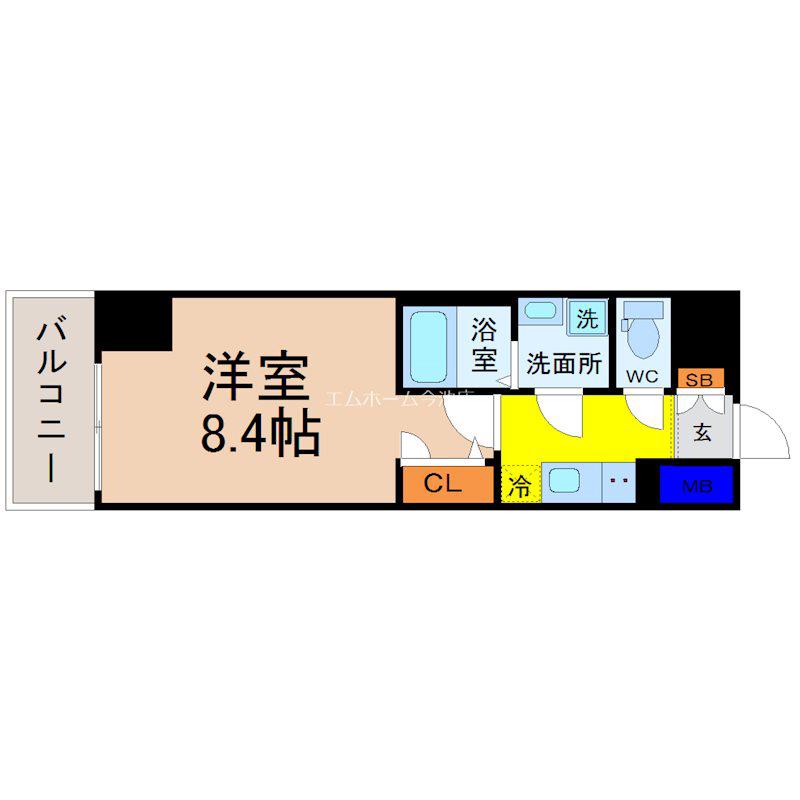 エスリード大曽根プレシャス(1K/8階)の間取り写真