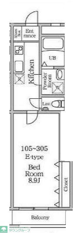 マティアスたまプラーザ(1K/1階)の間取り写真