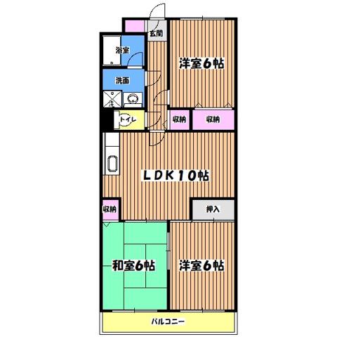 シャルムベルシー(3LDK/2階)の間取り写真