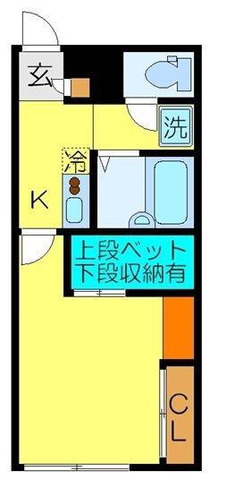 レオパレス柊(1K/2階)の間取り写真