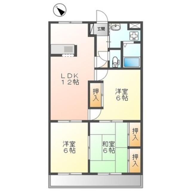 ビューパレスHYS(3LDK/3階)の間取り写真