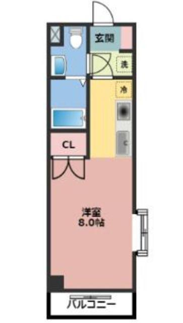 エトワール(ワンルーム/6階)の間取り写真