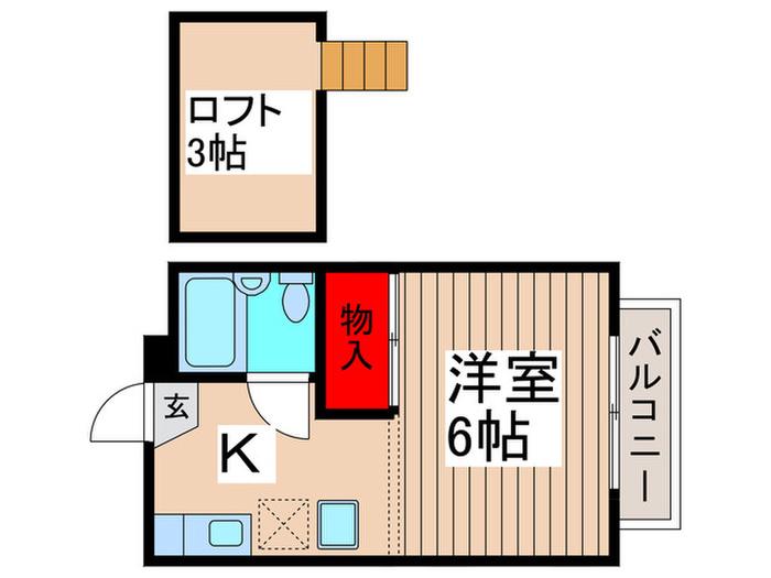 MAハイツ(1K/2階)の間取り写真