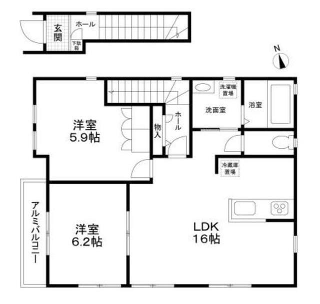 フォレストメゾンM(2LDK/2階)の間取り写真