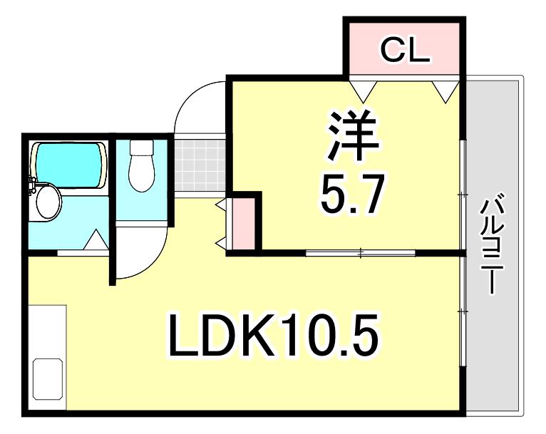 ハイツ77(1LDK/2階)の間取り写真