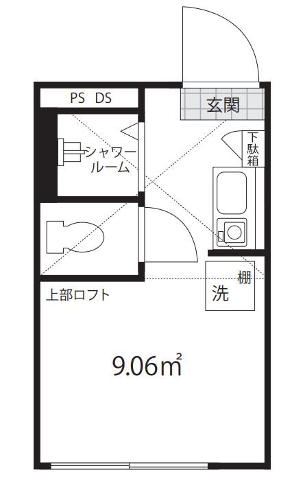 カーサマグノリア(ワンルーム/1階)の間取り写真