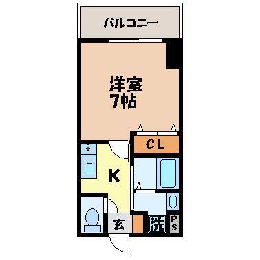 ディノ馬町(1K/9階)の間取り写真
