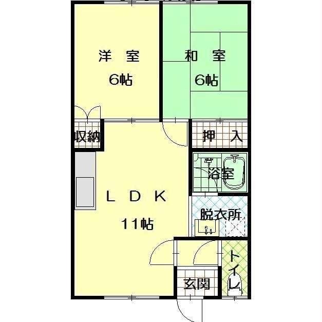 リセーヌ177(2LDK/2階)の間取り写真