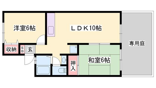 ピュアリティー21(2LDK/1階)の間取り写真