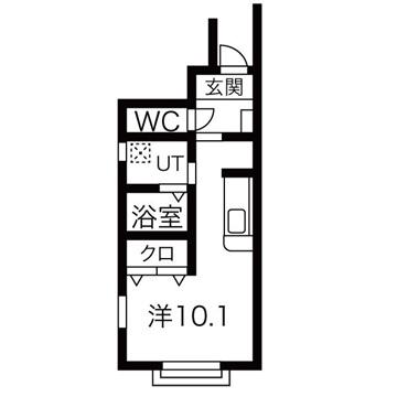 たのし荘(ワンルーム/1階)の間取り写真