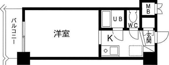 第7フクマルビル(1K/2階)の間取り写真