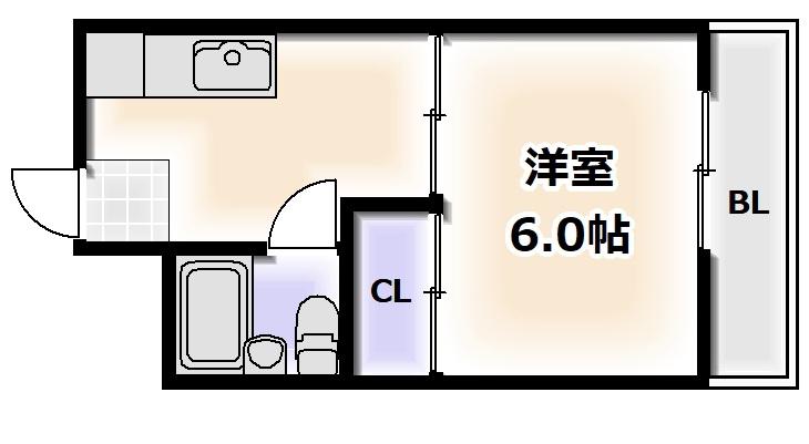 コーポアビコ(1K/4階)の間取り写真