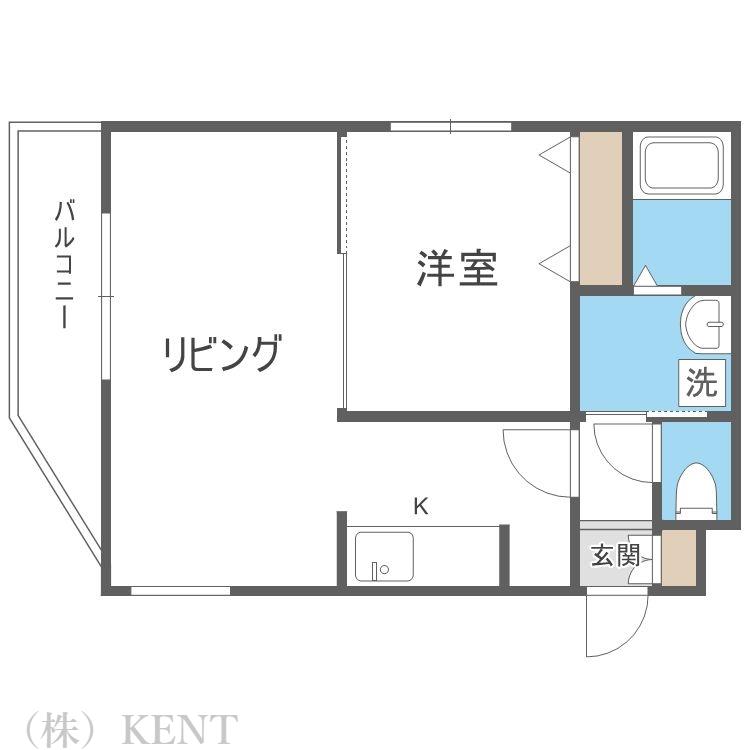 SERAM円山鳥居旧ピュア・コート円山公園(1LDK/3階)の間取り写真
