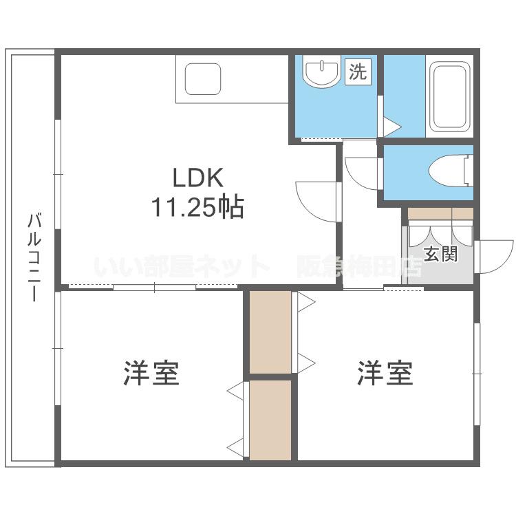 マノアクレール(2LDK/3階)の間取り写真