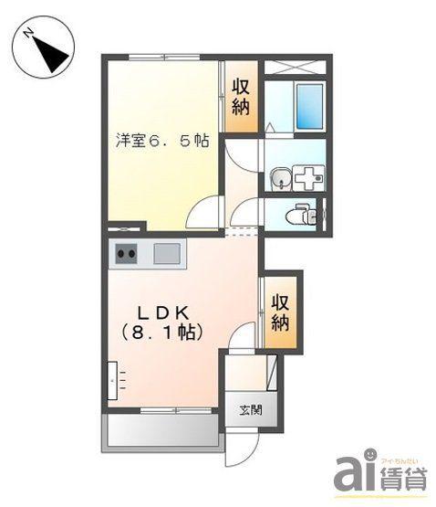 ノーザンライツ(1LDK/1階)の間取り写真