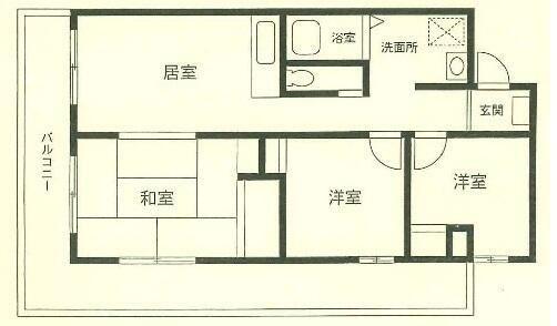 スクエアK(3DK/3階)の間取り写真