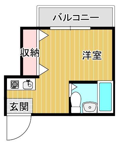 LハウスLEE(1K/3階)の間取り写真