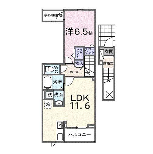 ミルト ブリッサ 大原(1LDK/2階)の間取り写真