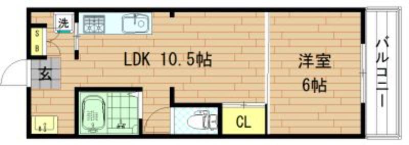 サンシャイン(1LDK/3階)の間取り写真