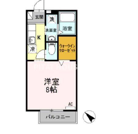 シティベルIYODA A(1K/2階)の間取り写真