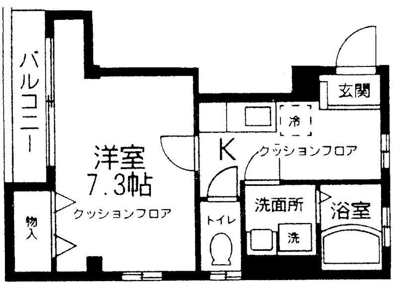 プラスクレールー女性限定-(1K/2階)の間取り写真
