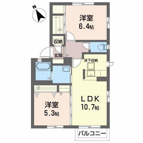 シャーメゾン・タルト(2LDK/1階)の間取り写真