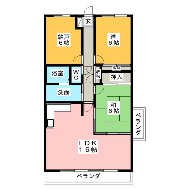グランドヴォーグ(3LDK/3階)の間取り写真