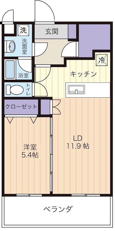 PREMIST GOTO(1LDK/3階)の間取り写真