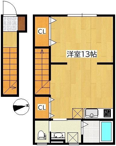 フォワード連坊(ワンルーム/1階)の間取り写真