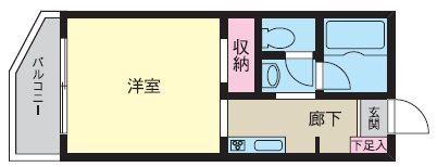 エヌワンビル(1K/2階)の間取り写真