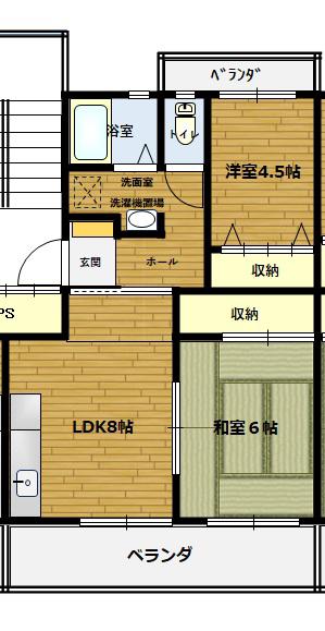 小川マンション(2DK/1階)の間取り写真