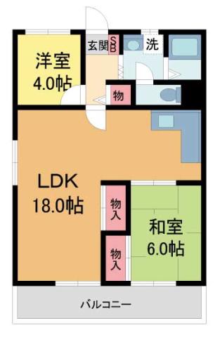 サニーハイツ戸田(2LDK/3階)の間取り写真