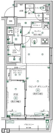 ガレリアレジデンス大泉学園(1LDK/2階)の間取り写真