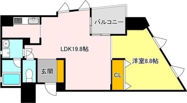フェリシアス(1LDK/2階)の間取り写真