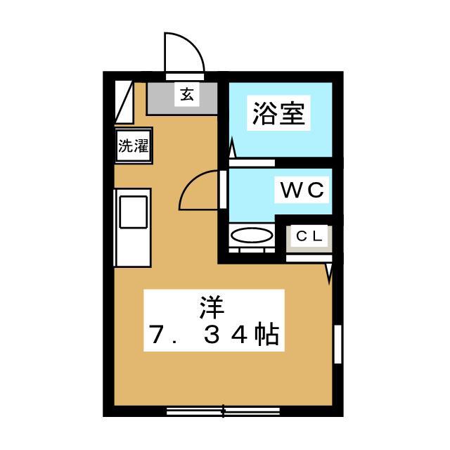 ラテラスCK富岡西(ワンルーム/1階)の間取り写真