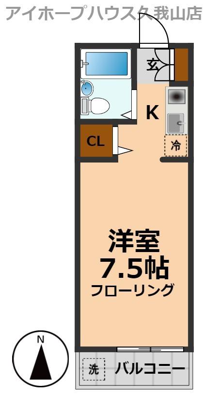 コーポマスダ(1K/2階)の間取り写真