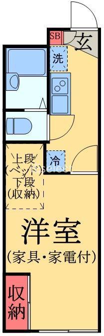 LP昴555D(1K/2階)の間取り写真
