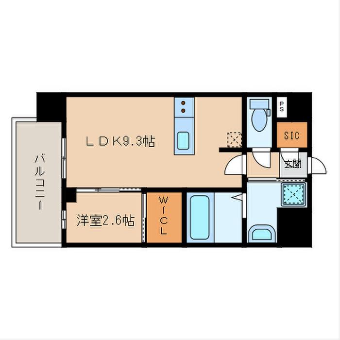 セントリビエ香椎駅前(1LDK/6階)の間取り写真