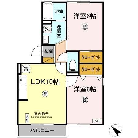 マースピア(2LDK/3階)の間取り写真