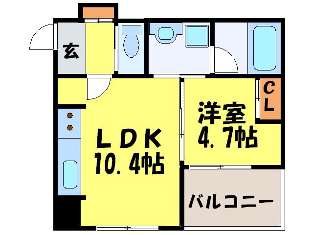 パークフラッツ平尾(1LDK/3階)の間取り写真