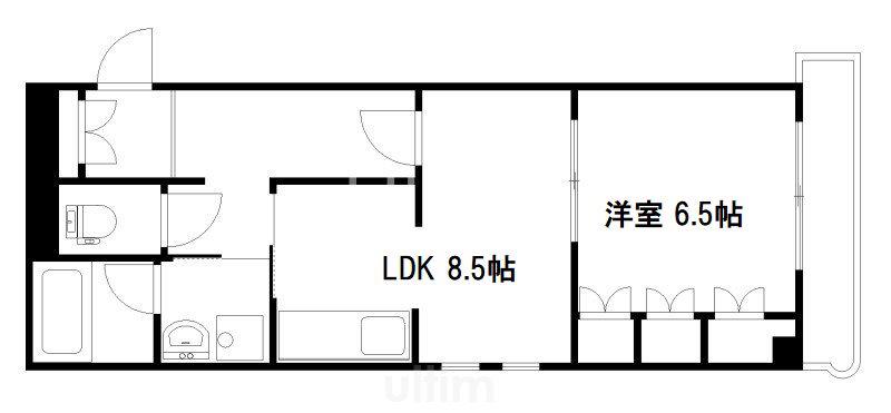 メゾントアン(1LDK/6階)の間取り写真